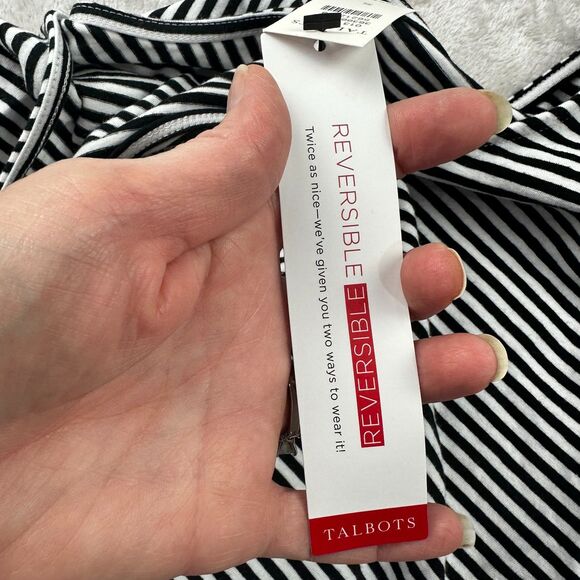 Talbots NWT Two-Way Tank Belleville Stripe Women’s S Reversible Scoop/V-Neck Top - Picture 9 of 10